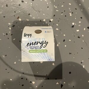 L'eggs Sheer Energy Control Top Wicking Cool Sheer‎ Toe Pantyhose B-NUDE, Medium